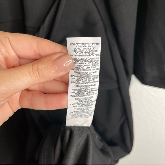 Boohoo Kimono Sleeves Wrap Over Dress Black Size 18 - Picture 5 of 6